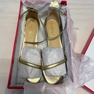 Gold Pineapple Lilly Pulitzer Sandals